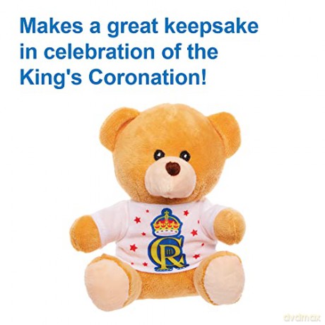 Baker Ross CN110 Kings Coronation Commemorative Teddy Bear - Pack of 1, Soft Toy Coronation Keepsakes for Kids