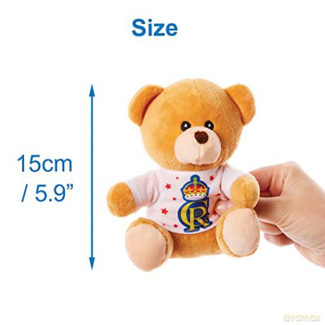 Baker Ross CN110 Kings Coronation Commemorative Teddy Bear - Pack of 1, Soft Toy Coronation Keepsakes for Kids