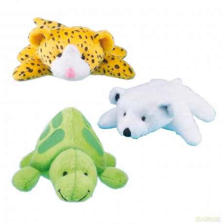 Baker Ross EF613 Exotic Animal Beanie Plush Pals (Pack of 10) Cute Assorted Cuddly Toys for Kids,Small