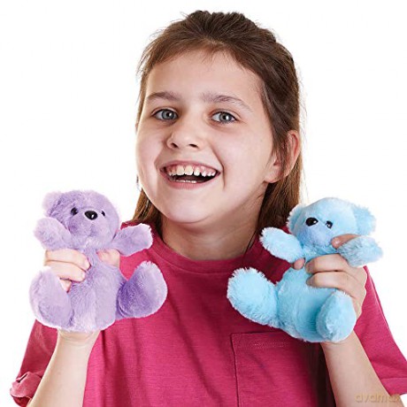 Baker Ross FC932 Teddy Bear Plush Pals - Pack of 3, Soft Toys for Kids, Party Bag Fillers for Kids, Kids Toys
