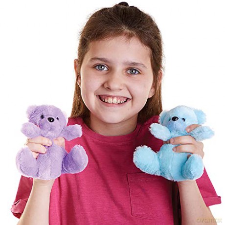 Baker Ross FC932 Teddy Bear Plush Pals - Pack of 3, Soft Toys for Kids, Party Bag Fillers for Kids, Kids Toys