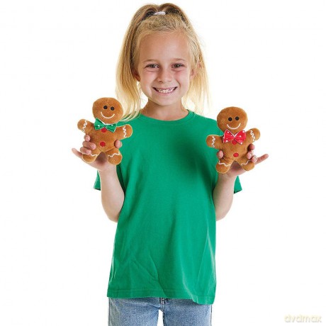 Baker Ross FX333 Soft Cuddly Gingerbread Men - Pack of 3, Xmas Soft Toys for Kids, Toys for Kids Party Bags and Christmas Stockings