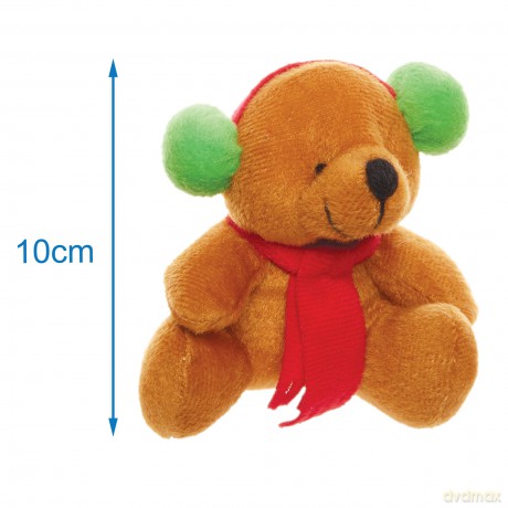 Baker Ross FX599 Winter Teddy Bear Soft Toys - Pack of 4, Christmas Party Bag Fillers for Kids