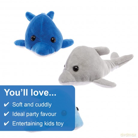 Baker Ross FX678 Dolphin Soft Toys - Pack of 3, Soft Toy Party Bag Fillers