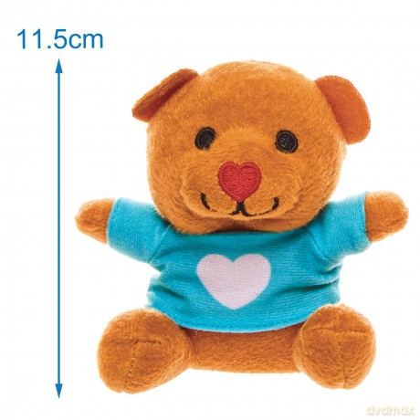 Baker Ross FX957 Love Heart Teddy Bears - Pack of 4, Valentines Day Party Bag Fillers for Kids