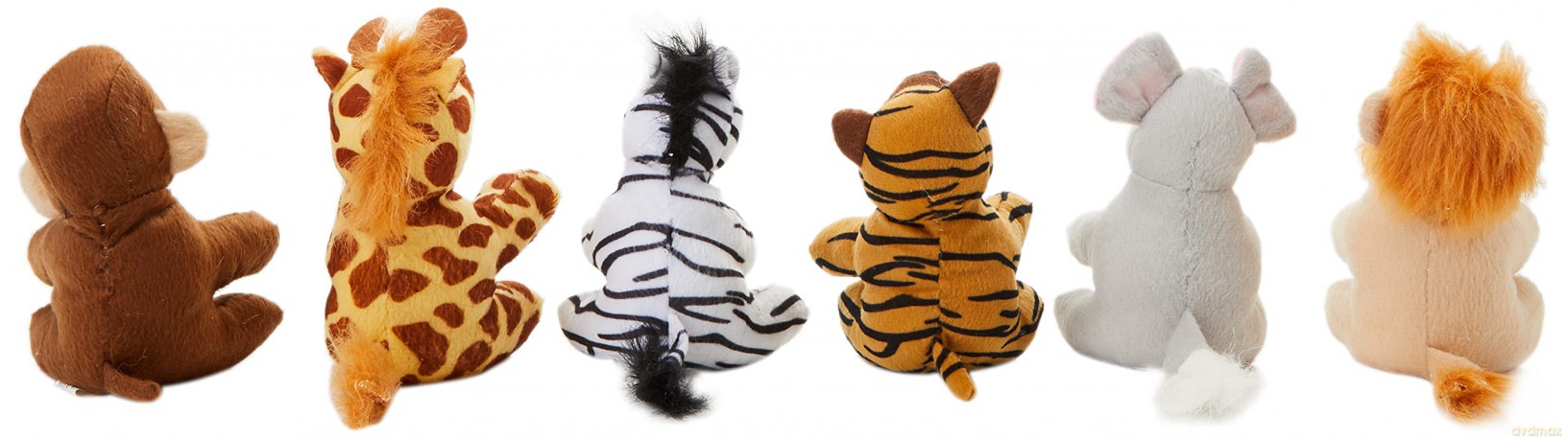 Baker Ross ag756 Jungle Animal Plush Pals (Pack of 6) Cute Assorted Cuddly Toys for Kids
