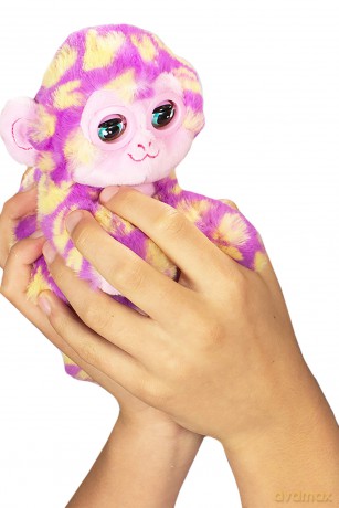 Bandai CE80083 Nuzzy Luvs Snuggler Interactive Pet Soft Toy (Pink and Orange Monkey)