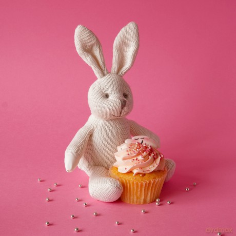 Best Years Knitted Organic Cotton White Bunny Rabbit Baby Rattle. Suitable from Birth