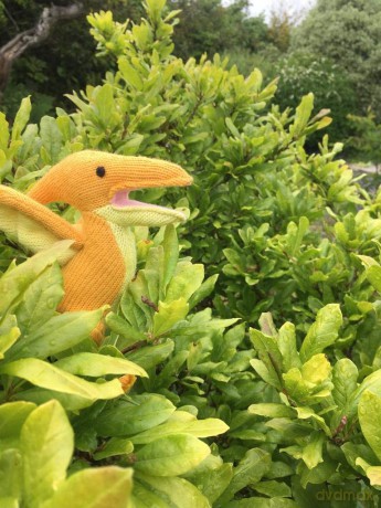 Best Years Knitted Yellow Pterodactyl Dinosaur Soft Toy. Suitable from Birth