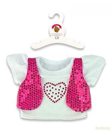 Build Your Bears Wardrobe Teddy Bear Clothes Check Outfit + Hat + Boots fits Build a Bear (pink)