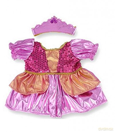 Build Your Bears Wardrobe Teddy Bear Clothes Fairytale Party Dress and Crown fits most Build a Bear (pink)