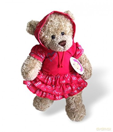 Build Your Bears Wardrobe Teddy Bear Clothes Hooded BFF Dress + Shoes fits Build a Bear (red)