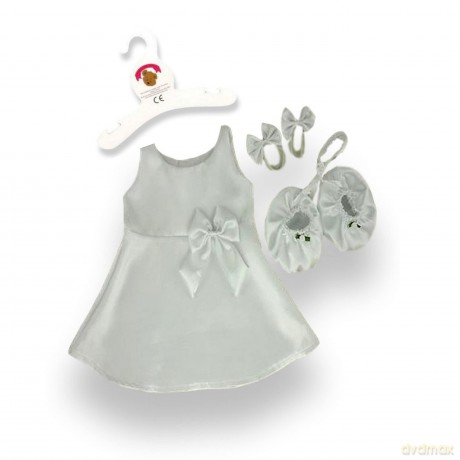 Build Your Bears Wardrobe Teddy Bear Clothes Satin Dress Bows Shoesfits Build a Bear (White)