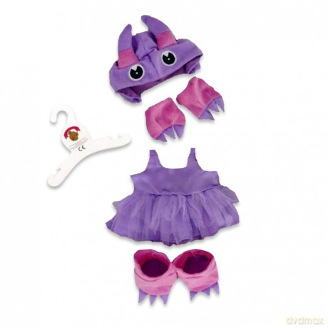 Build Your Bears Wardrobe Teddy Bear Clothes Tutu Dress + Accessories fits Build a Bear (Purple)