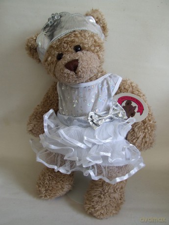 Build Your Bears Wardrobe Teddy Bear Clothes fits Build a Bear Teddies Frilly Dress, Crown (white)