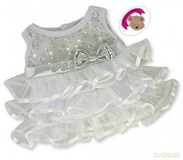 Build Your Bears Wardrobe Teddy Bear Clothes fits Build a Bear Teddies Frilly Dress, Crown (white)