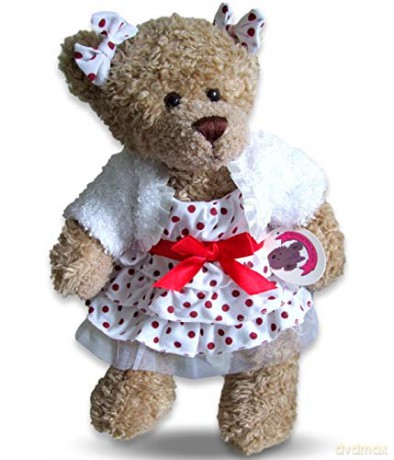 Build Your Bears Wardrobe Teddy Bear Clothes fits Build a Bear Teddies Polka Dot Dress (Red)