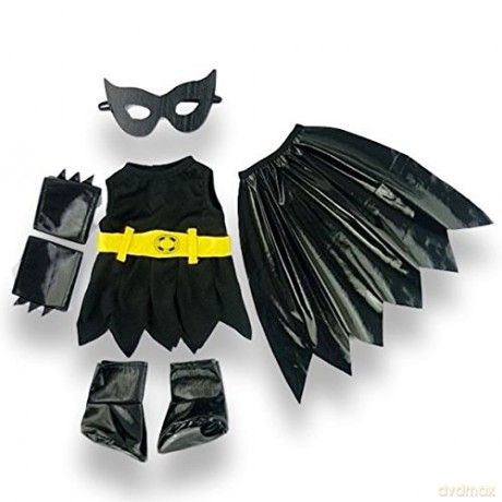 Build your Bears Wardrobe Teddy Bear Clothes fits Build a Bear Teddies Girl Hero Bat Costume Halloween (Blk)