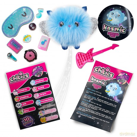 CHIBIES Boom Box - Kosmic | Cute Fluffy Party Pets That Flash to the Beat of Music | Interactive Animal Soft Toy Characters