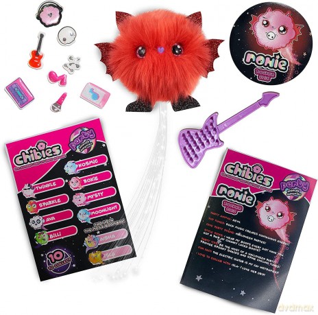 CHIBIES Boom Box - Roxie | Cute Fluffy Party Pets That Flash to the Beat of Music | Interactive Animal Soft Toy Characters