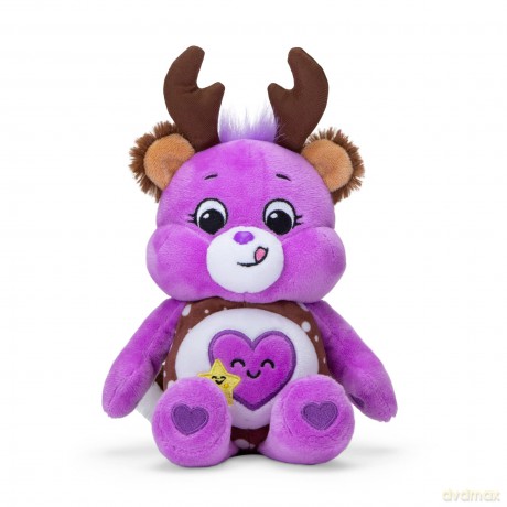 Care Bears 22cm Bean Plush - Take Care Deer, Collectable Cute Soft Toy, Reindeer Cuddly Toy for Boys and Girls, Small Care Bear Teddy, Plushie for Children Ages 4 5 6 7 +, Purple with Antlers