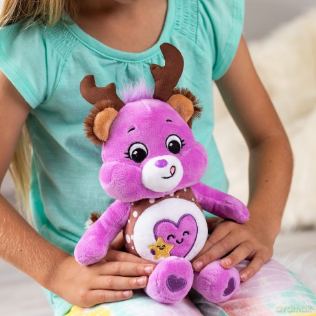 Care Bears 22cm Bean Plush - Take Care Deer, Collectable Cute Soft Toy, Reindeer Cuddly Toy for Boys and Girls, Small Care Bear Teddy, Plushie for Children Ages 4 5 6 7 +, Purple with Antlers