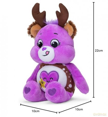 Care Bears 22cm Bean Plush - Take Care Deer, Collectable Cute Soft Toy, Reindeer Cuddly Toy for Boys and Girls, Small Care Bear Teddy, Plushie for Children Ages 4 5 6 7 +, Purple with Antlers