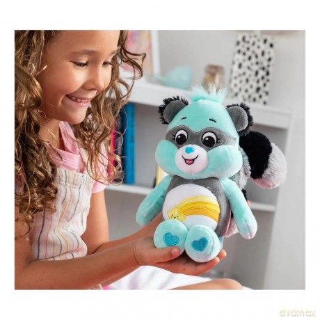 Care Bears 22cm Bean Plush - Wish Raccoon, Collectable Cute Soft Toy, Cuddly Toy for Boys and Girls, Small Care Bear Teddy, Plushie for Children Ages 4 5 6 7 +, Blue with Stripey Tail