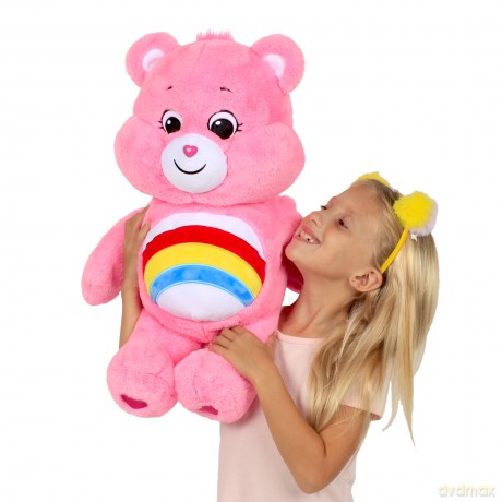 Care Bears | Cheer Bear 60cm Jumbo Plush | Collectable Cute Plush Toy, Giant Teddy Bear, Cuddly Toys for Children, Soft Toys for Girls Boys, Big Teddy Suitable for Girls and Boys 4+ | Basic Fun 22066