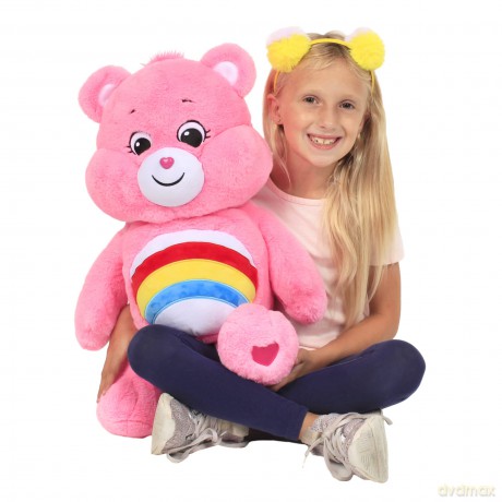 Care Bears | Cheer Bear 60cm Jumbo Plush | Collectable Cute Plush Toy, Giant Teddy Bear, Cuddly Toys for Children, Soft Toys for Girls Boys, Big Teddy Suitable for Girls and Boys 4+ | Basic Fun 22066