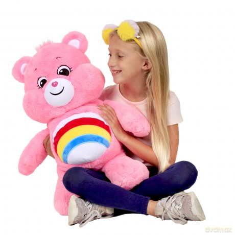Care Bears | Cheer Bear 60cm Jumbo Plush | Collectable Cute Plush Toy, Giant Teddy Bear, Cuddly Toys for Children, Soft Toys for Girls Boys, Big Teddy Suitable for Girls and Boys 4+ | Basic Fun 22066