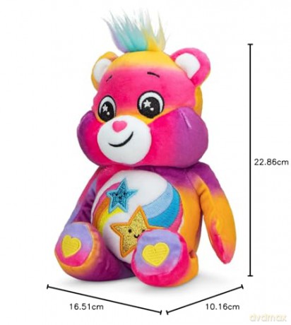 Care Bears | Dare To Care Bear Glitter 22cm Bean Plush | Collectable Cute Toy, Cuddly Toys for Children, Soft Toys for Girls and Boys, Cute Teddies Suitable for Girls Boys Ages 4+ | Basic Fun 22505