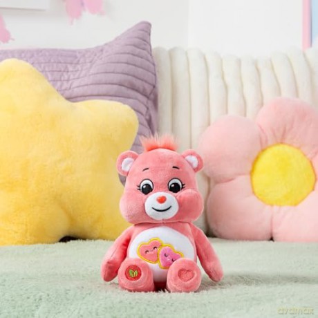 Care Bears | Love-A-Lot Bear 22cm Bean Plush | Collectable Cute Plush Toy, Cuddly Toys for Children, Soft Toys for Girls and Boys, Cute Teddies Suitable for Girls and Boys Ages 4+ | Basic Fun 22033