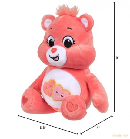 Care Bears | Love-A-Lot Bear 22cm Bean Plush | Collectable Cute Plush Toy, Cuddly Toys for Children, Soft Toys for Girls and Boys, Cute Teddies Suitable for Girls and Boys Ages 4+ | Basic Fun 22033