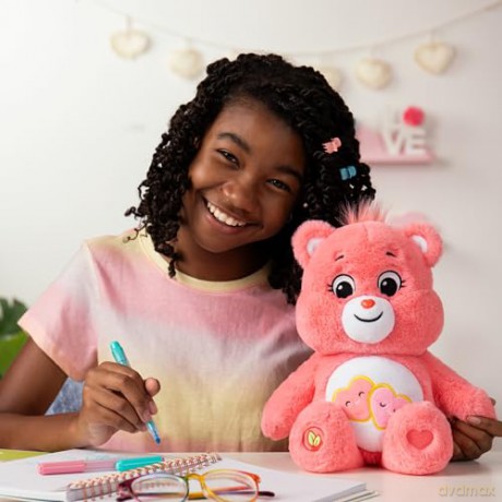 Care Bears | Love-A-Lot Bear 35cm Medium Plush | Collectable Cute Plush Toy, Cuddly Toys for Children, Soft Toys for Girls Boys, Cute Teddies Suitable for Girls and Boys Ages 4+ | Basic Fun 22084