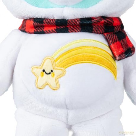 Care Bears | Snowman Wish Bear 22cm Bean Plush | Collectible Cute Soft Toy, Christmas Cuddly Toy for Boys Girls, Plush toy for Kids, Children Ages 4+ Gold with Star Badge | Basic Fun 22551