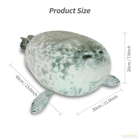 Chubby Seal Pillow, Seal pillow plush Cotton Plush Animal Toy, Cute Ocean Pillow Pets Grey, Plush Pillow, 60CM /23.6IN Seal Plush Pillow, Blob Seal Pillow, Chonky Seal Pillow,Plush Seal Pillow