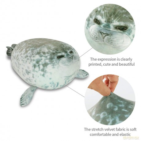 Chubby Seal Pillow, Seal pillow plush Cotton Plush Animal Toy, Cute Ocean Pillow Pets Grey, Plush Pillow, 60CM /23.6IN Seal Plush Pillow, Blob Seal Pillow, Chonky Seal Pillow,Plush Seal Pillow
