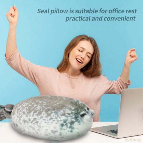 Chubby Seal Pillow, Seal pillow plush Cotton Plush Animal Toy, Cute Ocean Pillow Pets Grey, Plush Pillow, 60CM /23.6IN Seal Plush Pillow, Blob Seal Pillow, Chonky Seal Pillow,Plush Seal Pillow
