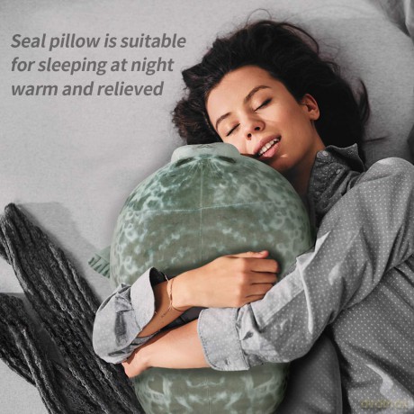Chubby Seal Pillow, Seal pillow plush Cotton Plush Animal Toy, Cute Ocean Pillow Pets Grey, Plush Pillow, 60CM /23.6IN Seal Plush Pillow, Blob Seal Pillow, Chonky Seal Pillow,Plush Seal Pillow