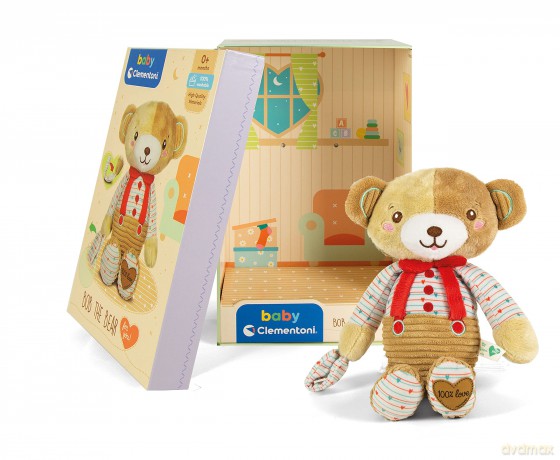 Clementoni 17418 Osito Bob The Bear Plush Toy for Babies, Ages 0 Months Plus, Multicoloured