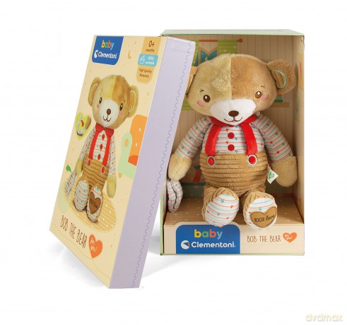 Clementoni 17418 Osito Bob The Bear Plush Toy for Babies, Ages 0 Months Plus, Multicoloured