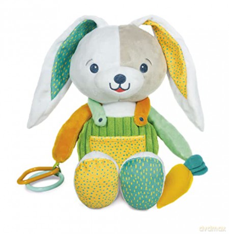Clementoni 17419 Conejo Benny The Bunny Plush Toy for Babies, Ages 0 Months Plus, Multicoloured
