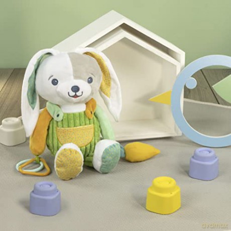Clementoni 17419 Conejo Benny The Bunny Plush Toy for Babies, Ages 0 Months Plus, Multicoloured