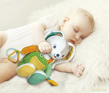 Clementoni 17419 Conejo Benny The Bunny Plush Toy for Babies, Ages 0 Months Plus, Multicoloured
