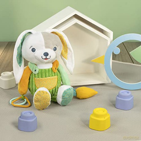 Clementoni 17419 Conejo Benny The Bunny Plush Toy for Babies, Ages 0 Months Plus, Multicoloured