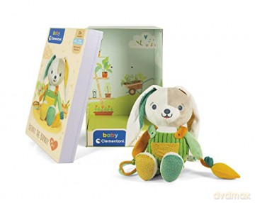 Clementoni 17419 Conejo Benny The Bunny Plush Toy for Babies, Ages 0 Months Plus, Multicoloured