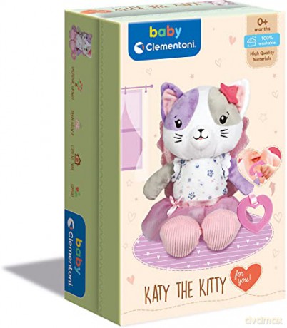 Clementoni 17420 Gatito Katy The Kitty Plush Toy for Babies, Ages 0 Months Plus, Multicoloured