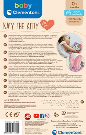 Clementoni 17420 Gatito Katy The Kitty Plush Toy for Babies, Ages 0 Months Plus, Multicoloured