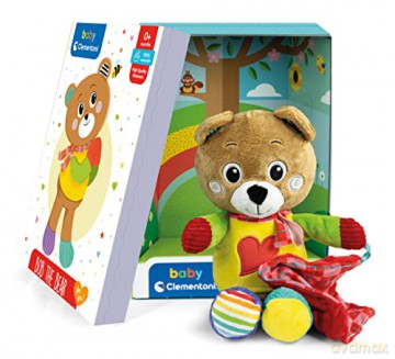 Clementoni 17761 Bob Toddler, Plush Blanket, Teddy Bear, Infant, Activity 0 Months, Cuddly, Animal Soft Toy, 100% Machine Washable